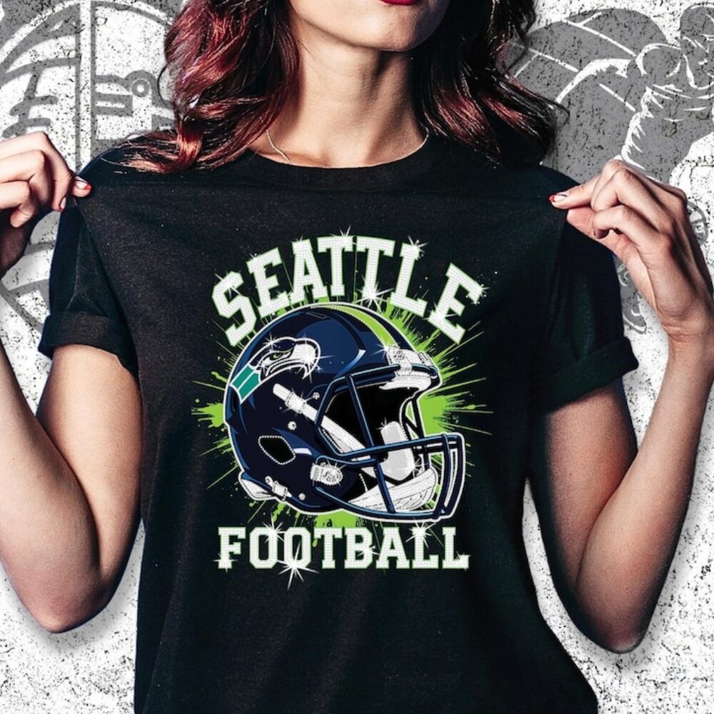 Seattle Football Shirt Sparkly Game Day Tee 90